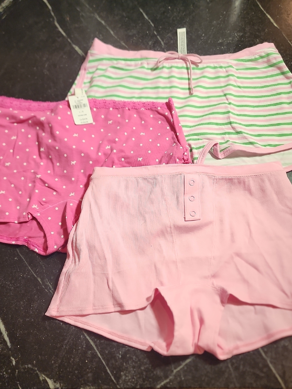 NWT Victoria Secret Pink Dorm Boyshort Sz LG Bundle Of Three